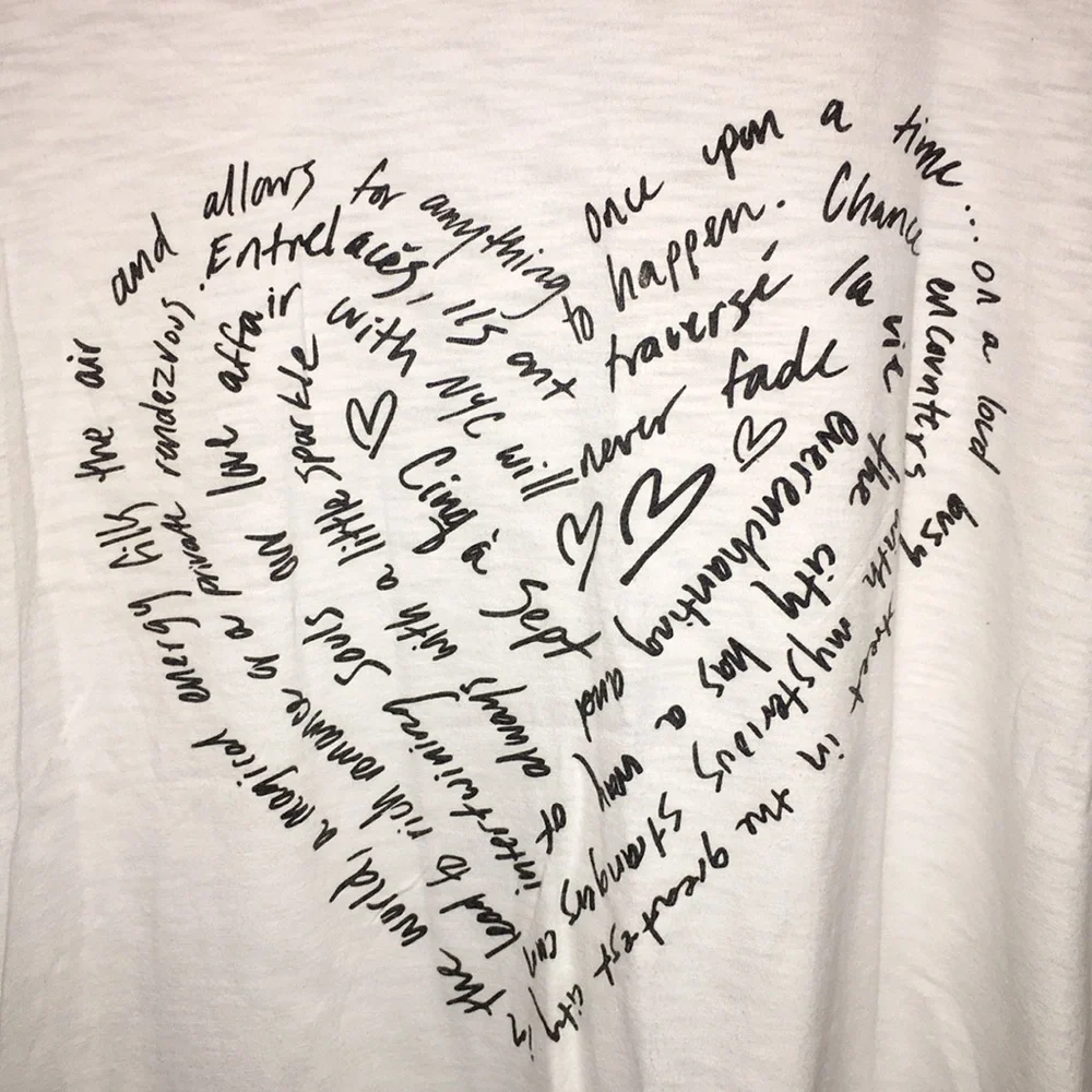 Cinq A Sept Sleeveless Top With Heart Shaped Typography | Size S - Picture 2 of 5